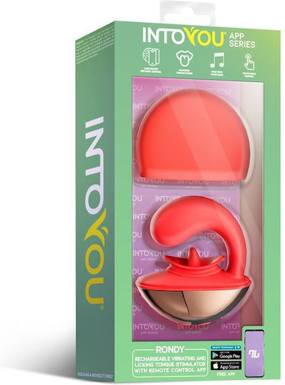 Rondy Vibrating Licking Tongue Stimulator Mini Διπλός Δονητής με Απομακρυσμένο Έλεγχο 8.8cm Κόκκινος