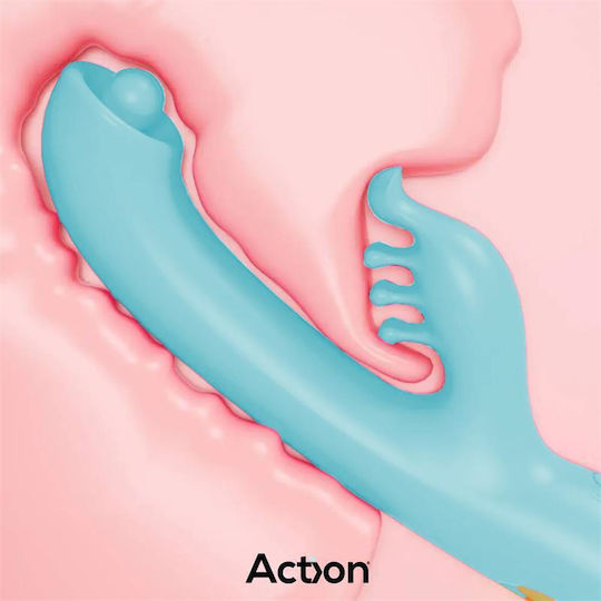 Action Vibrator Rabbit 22cm Light Blue