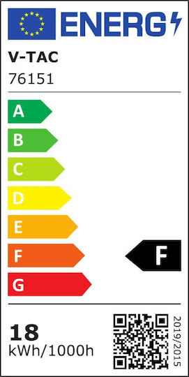 V-TAC Round Outdoor LED Panel 18W with Warm White Light 3000K