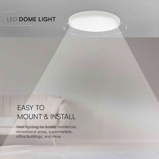V-TAC Round Outdoor LED Panel 18W with Warm White Light 3000K