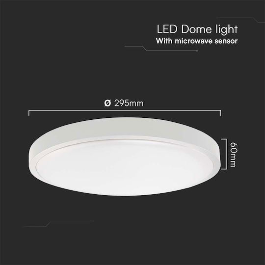 V-TAC Στρογγυλό Εξωτερικό LED Panel 24W με Θερμό Λευκό Φως 3000K