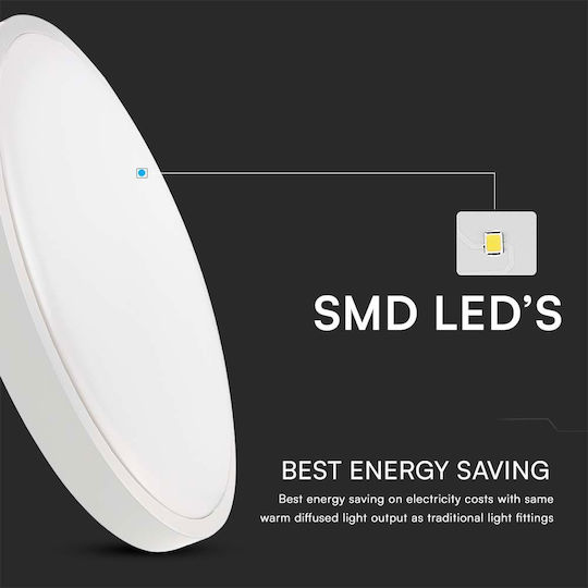 V-TAC Round Outdoor LED Panel 18W with Warm White Light 3000K