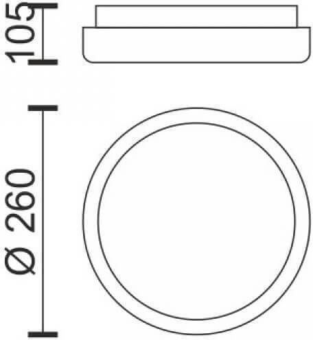 Spot Light Round Outdoor LED Panel 15W with Warm White Light 3000K 26cm