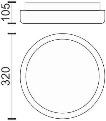 Spot Light Round Outdoor LED Panel 18W with Warm White Light 3000K 32cm