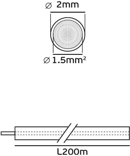 VK Lighting Power Cord Type SiHF with Cable Properties 1x1.5mm² Transparent Length 1m