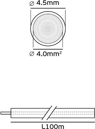 VK Lighting Netzkabel mit Durchmesser 1x4mm² Transparent 1m 1Stück