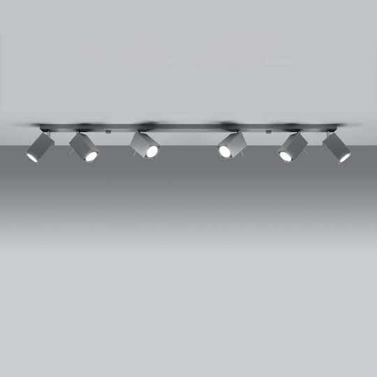 Sollux Merida Spot with 6 Lights and with Socket GU10 in Gray Color