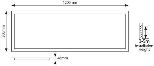 Eurolamp Parallelogramm Vertieft LED Panel 45W mit Warmes Weiß Licht 3000K