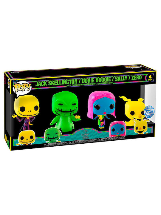 Funko Pop! Disney: Nightmare Before Christmas - Jack Skellington, Oogie Boogie, Sally, Zero 4-Pack Special Edition