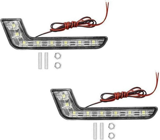 Factory Ορθογώνια Φώτα Ημέρας Αυτοκινήτου LED 12V 2cm με Λευκό Φωτισμό 2τμχ