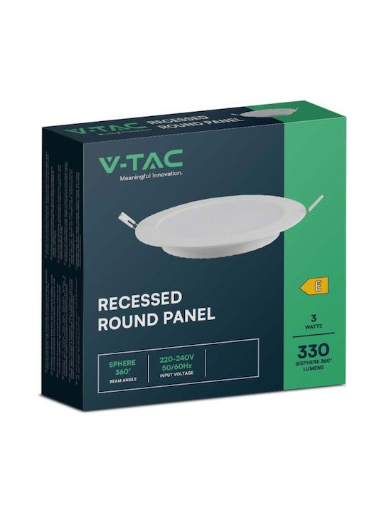 V-TAC Кръгла Металик Вграден Спот с Патрон Вграден LED Бял 1бр