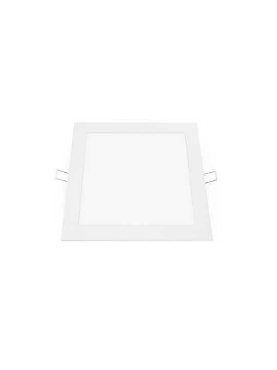 Aca Square Recessed Spot with Integrated LED and Warm White Light White 11.8x11.8cm.