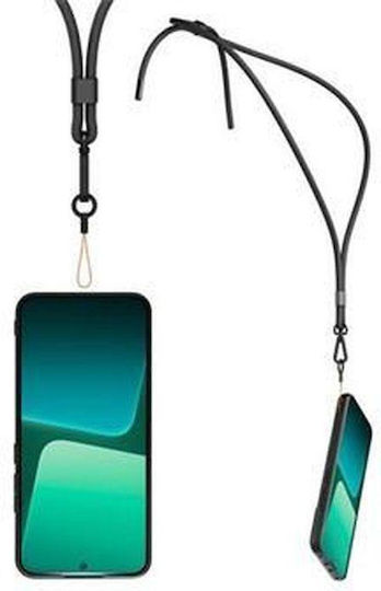 Xiaomi Back Cover Σιλικόνης με Λουράκι Μαύρο (Xiaomi 13)