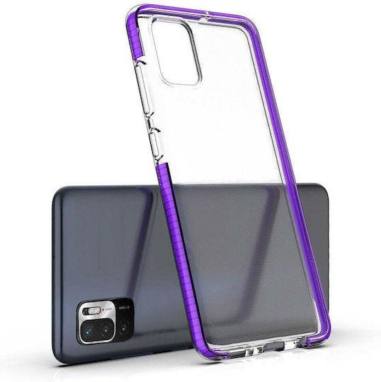Hurtel Spring Back Cover Σιλικόνης 1mm Διάφανο / Μαύρο (Redmi Note 10 5G / Poco M3 Pro)