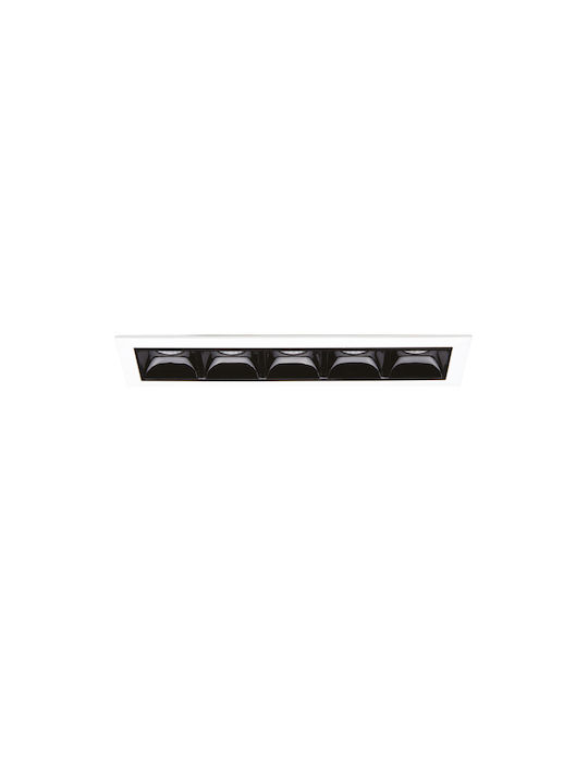 Ideal Lux Lika Trim Παραλληλόγραμμο Μεταλλικό Χωνευτό Σποτ με Ενσωματωμένο LED και Φυσικό Λευκό Φως