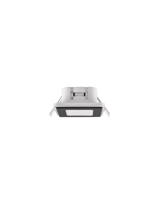 Trio Lighting Τετράγωνο Πλαστικό Χωνευτό Σποτ με Ενσωματωμένο LED και Θερμό Λευκό Φως Μαύρο