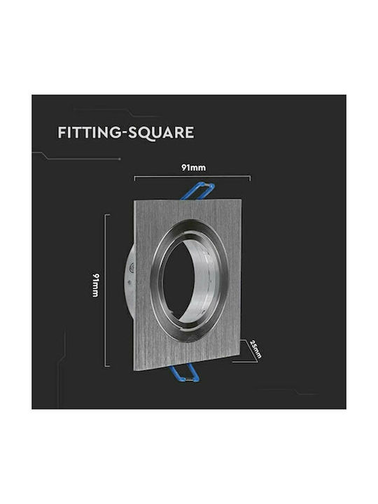 Aigostar Square Metallic Frame for Spot GU10 Silver 9.1x9.1cm. 1pcs
