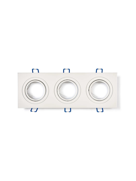 Aigostar Rectangle Metallic Frame for Spot GU10 Silver 25.5x9.1cm. 1pcs