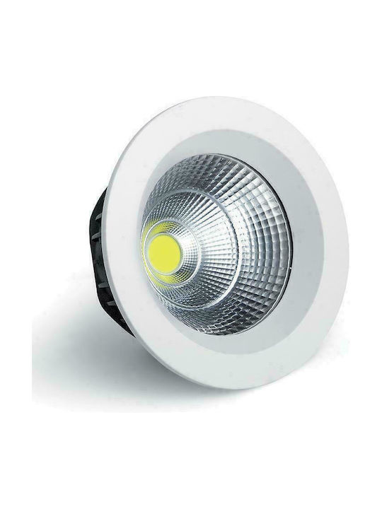 Eurolamp Rund Metallisch Einbau Spot mit integriertem LED und Natürliches Weißes Licht Weiß 23x23cm. 1Stück Eurolamp Rund Metallisch Einbau Spot mit integriertem LED und Natürliches Weißes Licht Weiß 23x23cm. 1Stück