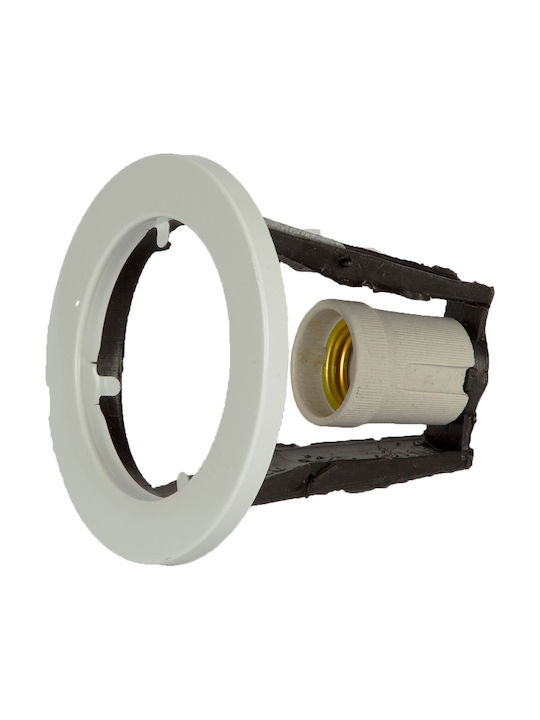 VK Lighting Rotund Metalic Cadru pentru Spoturi E27 Alb 12.5x12.5cm. 1buc