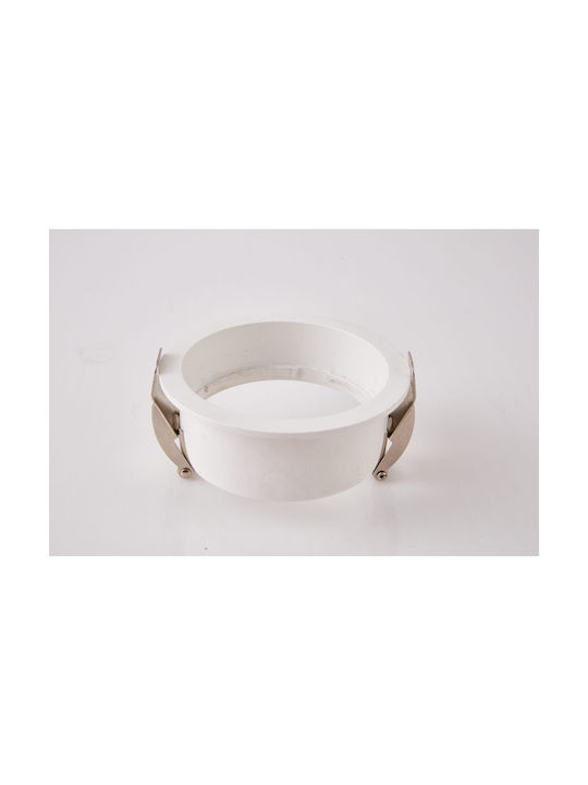 Home Lighting Правоъгълена Металик Вграден Спот с Патрон GU10 Бял 8x5см. 1бр
