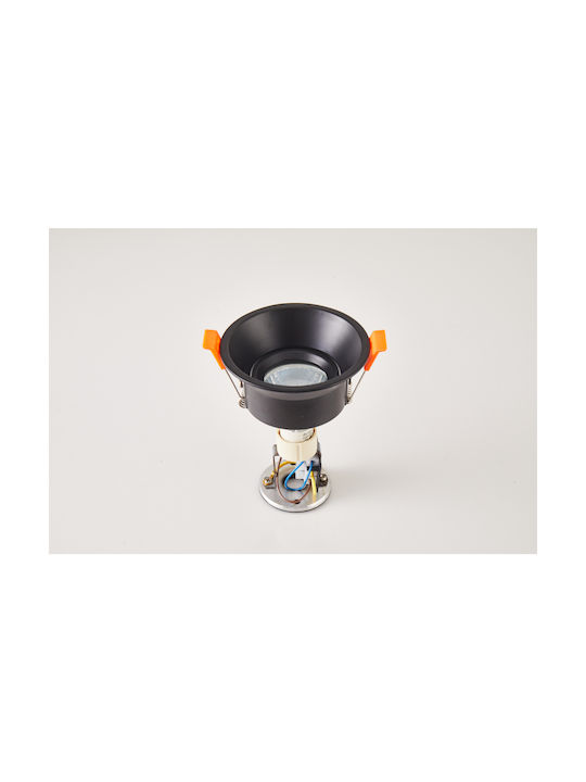 Home Lighting Металик Вграден Спот с Патрон GU10 Черен 1бр