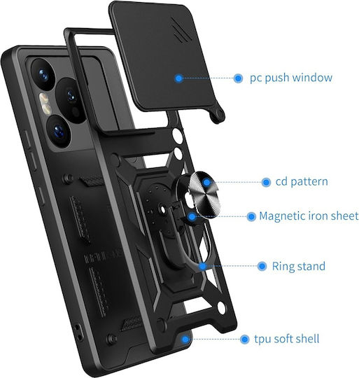 Techsuit Camshield Back Cover Plastic / Silicone Rose Gold (Realme Note 60 - Techsuit)