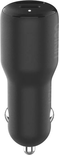 Belkin Car Charger Black Fast Charging with Ports: 1xUSB 1xType-C