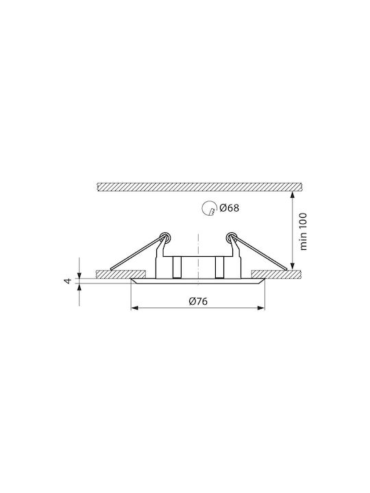 Vivalux Rund Metallisch Einbau Spot mit Fassung GU10 Silber 7.6x7.6cm. 1Stück