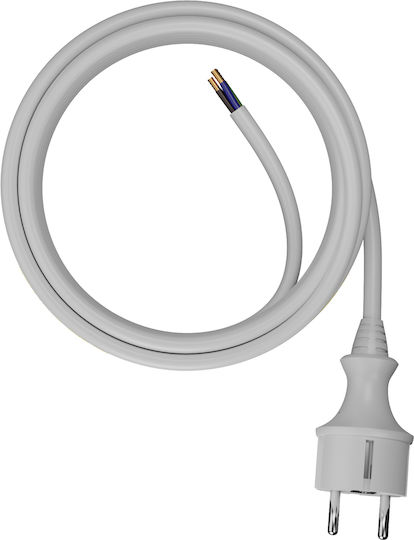 AWTools Power Cord with Diameter 3x1.5mm² in White Color 1m 1pcs