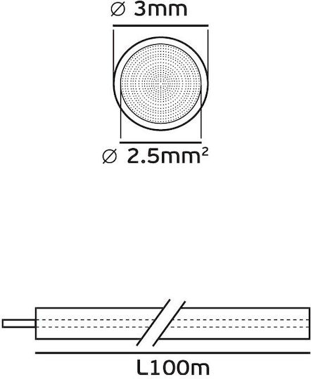VK Lighting Netzkabel mit Kabeleigenschaften 1x10mm² in Weißer Farbe 1m