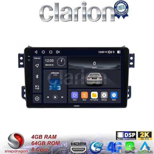 Clarion Ηχοσύστημα Αυτοκινήτου για Opel Agila Suzuki Alto 2008> (Bluetooth/USB/WiFi/GPS/Apple-Carplay/Android-Auto)