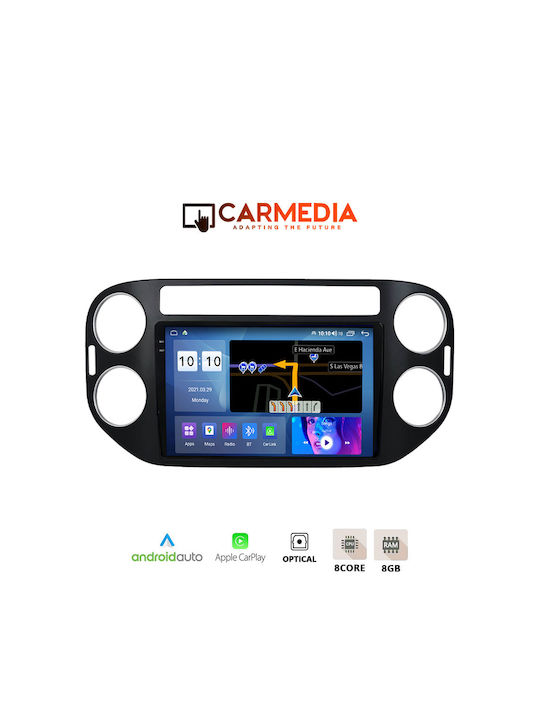 Carmedia Ηχοσύστημα Αυτοκινήτου για Volkswagen Tiguan 2004-2016 (Bluetooth/USB/AUX/WiFi/GPS/Apple-Carplay/Android-Auto) με Οθόνη Αφής 9.5"