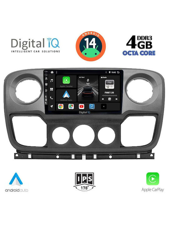 Digital IQ Ηχοσύστημα Αυτοκινήτου για Opel Movano Renault Master Nissan NV400 2010-2020 (Bluetooth/USB/WiFi/GPS/Apple-Carplay/Android-Auto) με Οθόνη Αφής 10"