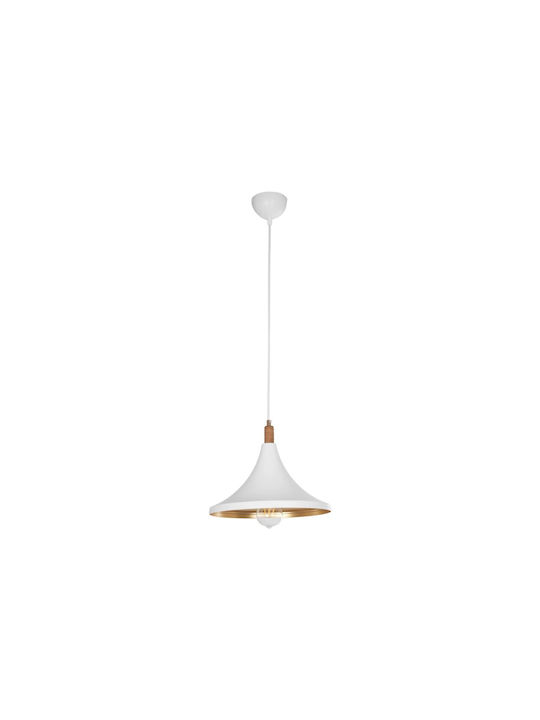 GloboStar Belfry Hängelampe Weiß Glocke mit Fassung E27 29.5x29.5x90cm.