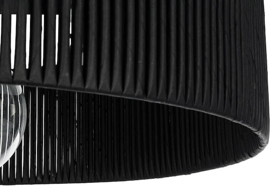 GloboStar Rattan Pendant Light Black Boho with Socket E27 55x55x90cm