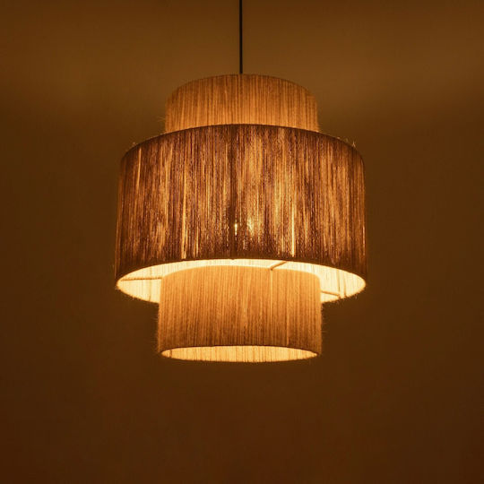 GloboStar Salto Pendant Light Beige Boho with Socket E27 39x39x80cm