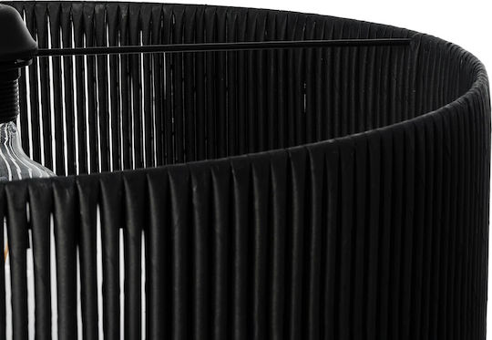 GloboStar Rattan Pendant Light Black Boho with Socket E27 55x55x90cm