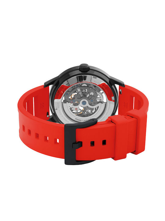 Pierre Lannier Watch Automatic with Red Rubber Strap