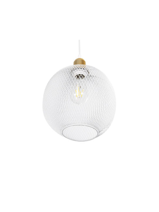 GloboStar Wire Pendant Light White Grid with Socket E27 29x29x90cm