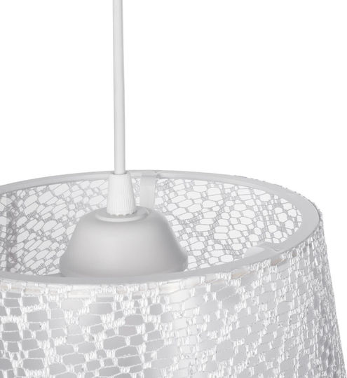 GloboStar Coney Hängelampe Weiß mit Fassung E27 26x26x93cm.