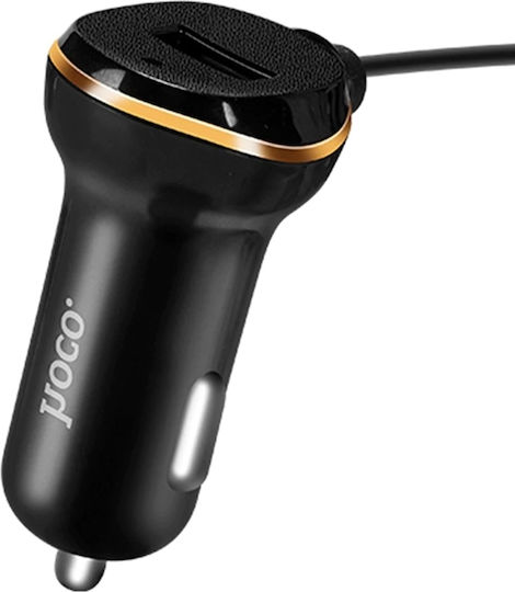 Hoco Auto-Ladegerät 3.4A mit einem Anschluss: 1xUSB mit Kabel Mikro-USB Schwarz Farbe