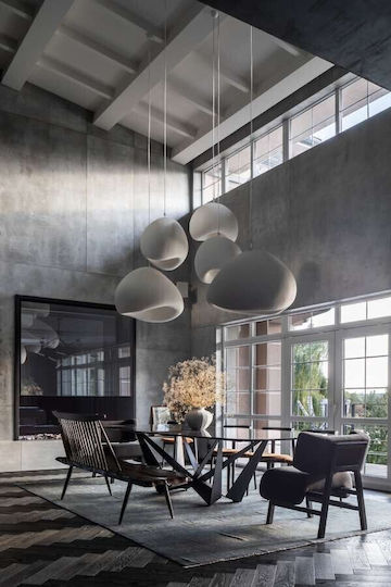 Atman Κρεμαστό Φωτιστικό Λευκό με Ντουί E27 50x50x26εκ.