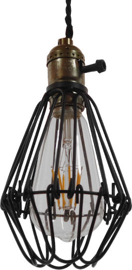 GloboStar Flower Iron Pendant Light Orange Grid with Socket E27 10x10x20cm