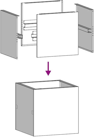 vidaXL Metallic Silver Planter Box 40x40x40cm