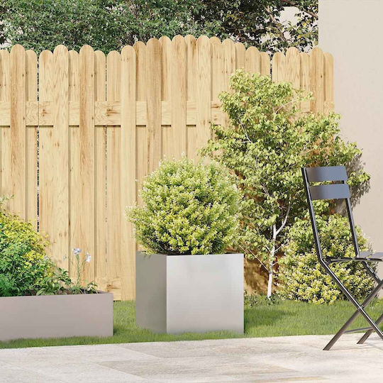 vidaXL Metallic Silver Planter Box 40x40x40cm