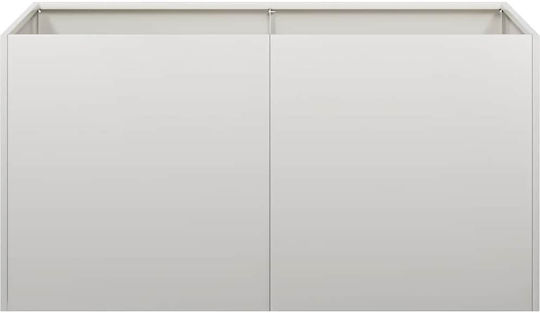 vidaXL Ζαρντινιέρα Μεταλλική Ασημι 80x40x40εκ.