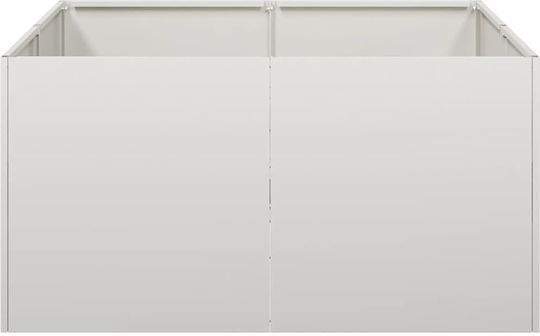 vidaXL Planter Box Metal Silver 80x80x40cm.
