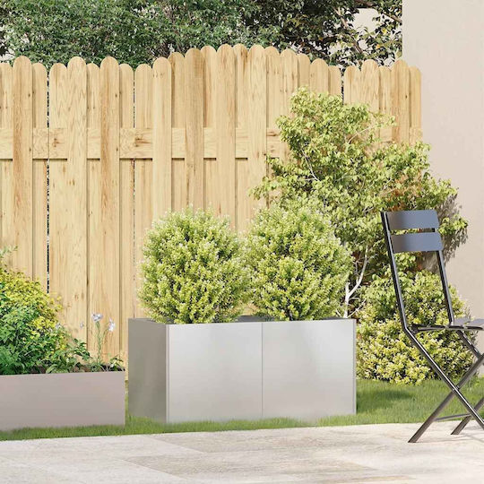 vidaXL Ζαρντινιέρα Μεταλλική Ασημι 80x40x40εκ.