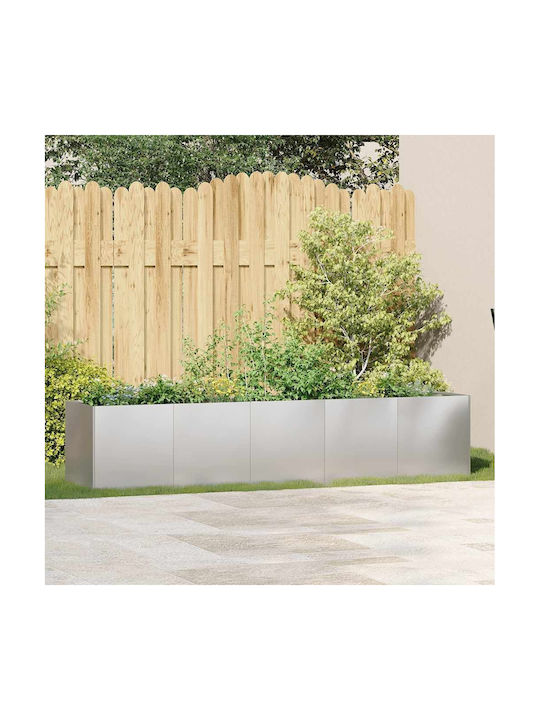 vidaXL Blumenkasten Metallisch Silver 200x40x40cm.